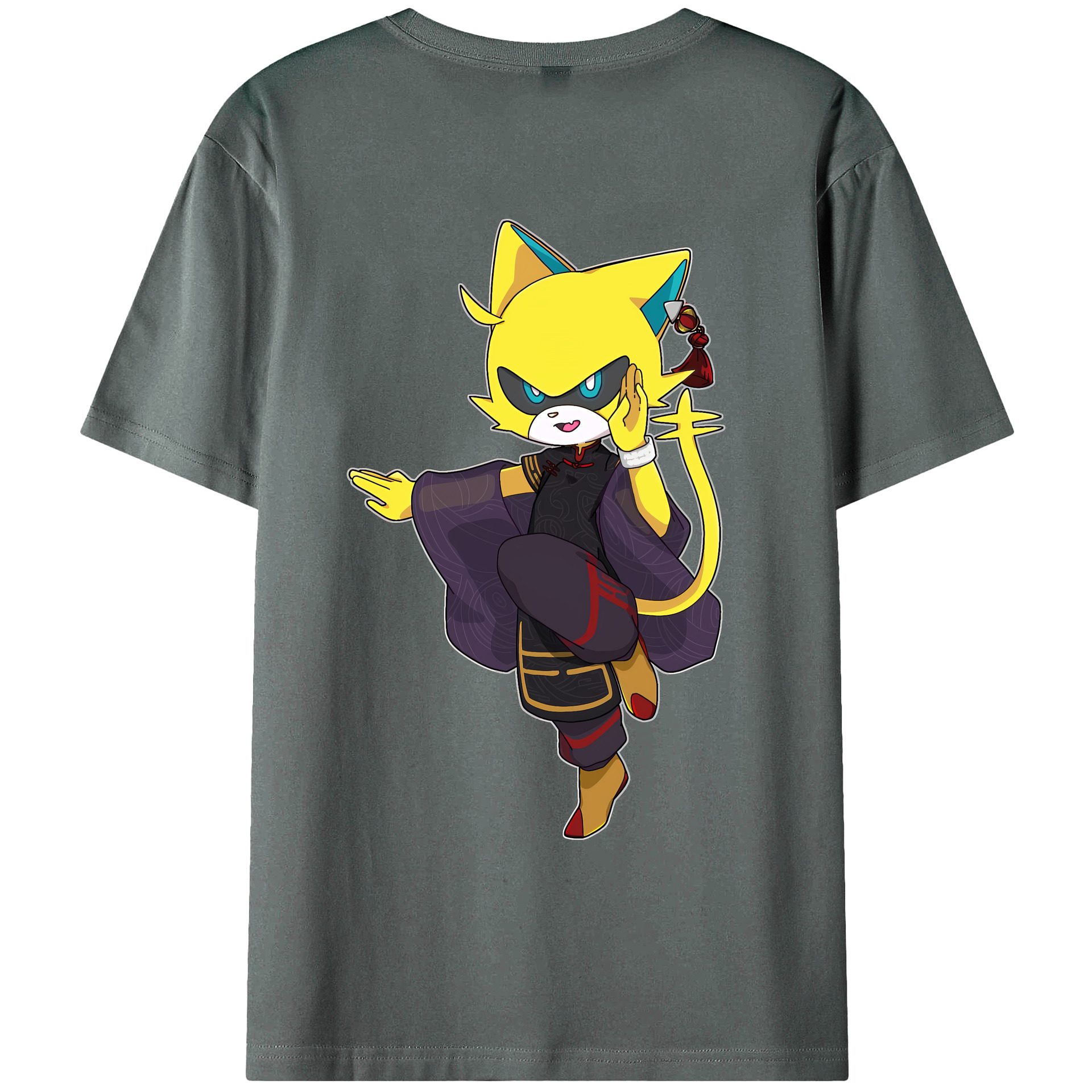 （画像用） 妖怪ウォッチ Yo-kai Watch 綿100％ メンズ半袖Tシャツ（バックプリント） 通気性